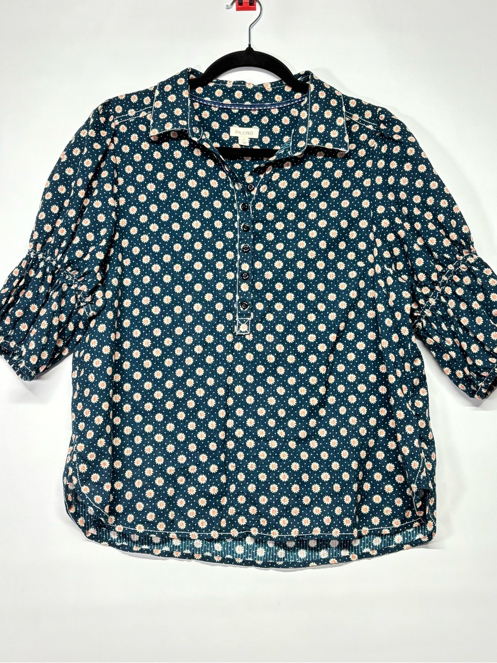 ✨Pilcro The Tallulah Double Puff-Sleeve Blouse Size M - Picture 4 of 15